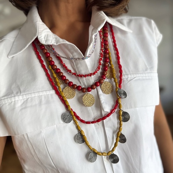 LAST 1 🔥 ZARA STYLE BEADED NECKLACE PACK NEW SEASON - Picture 3 of 4